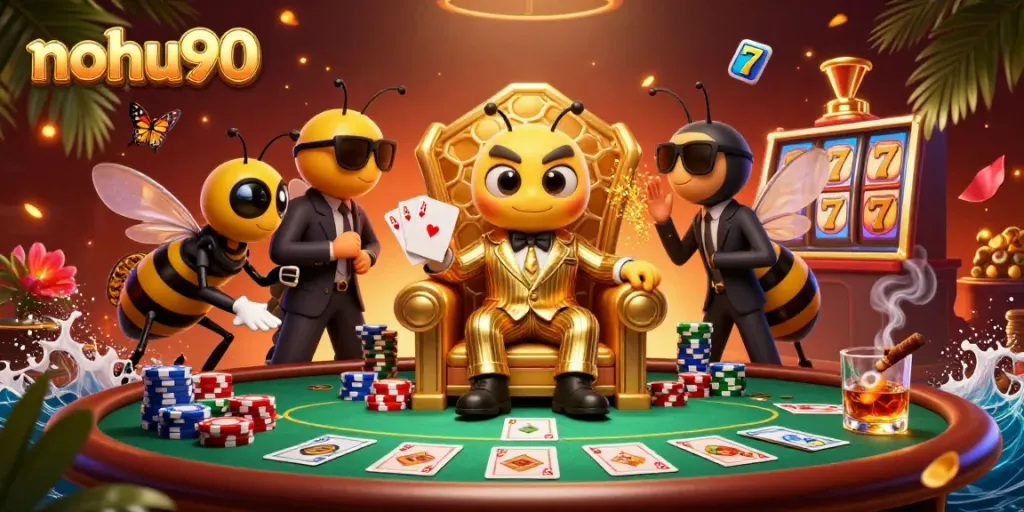 Experience thrilling games at nohu90 with a vibrant illustration of casino excitement.