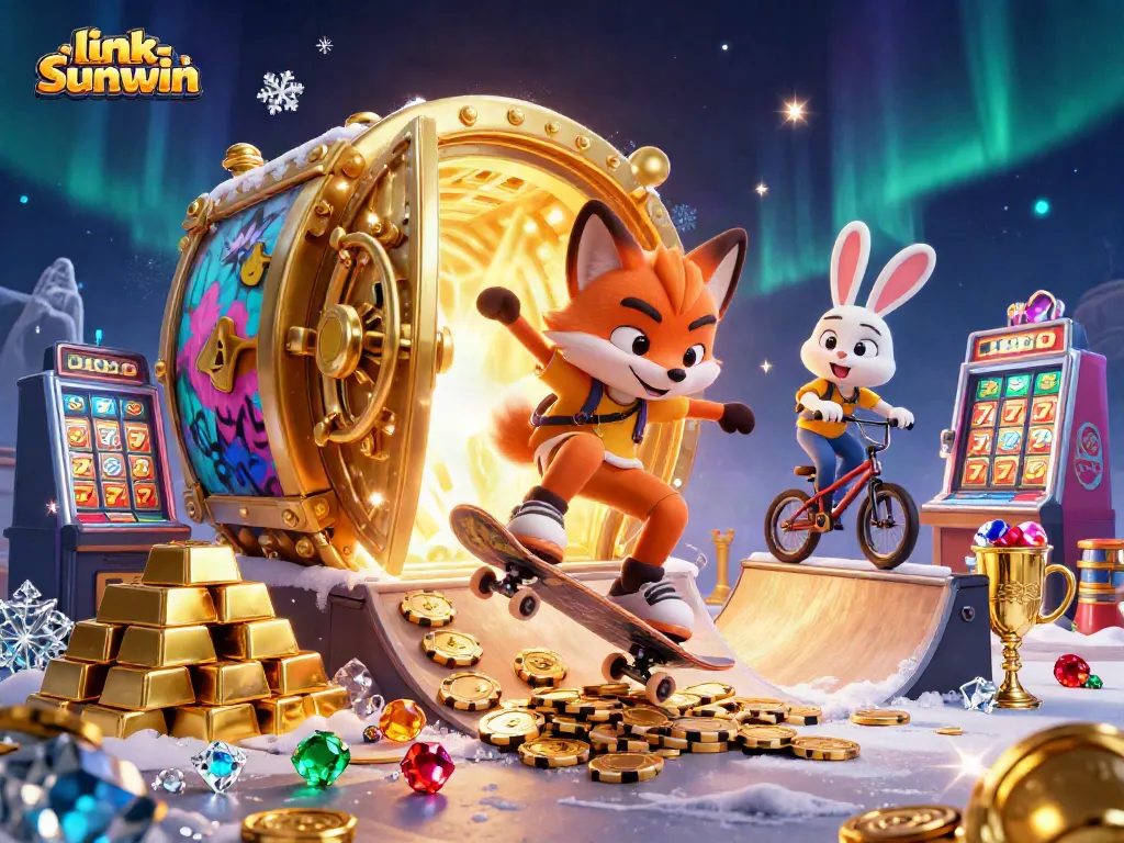 Engage with link-sunwin in this exciting 3D casino scene, showcasing action and vibrant gambling elements.