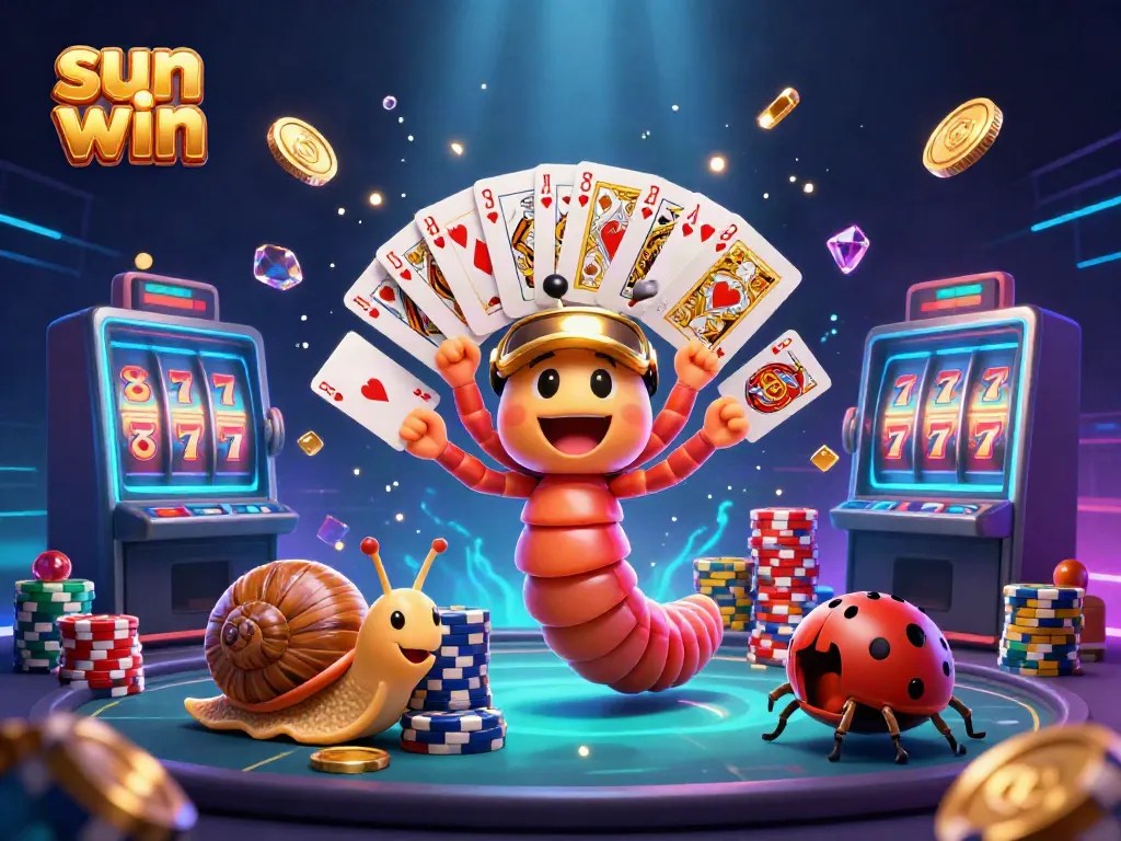 Experience sun win with a cartoon dealer showcasing dynamic card play and gambling excitement.