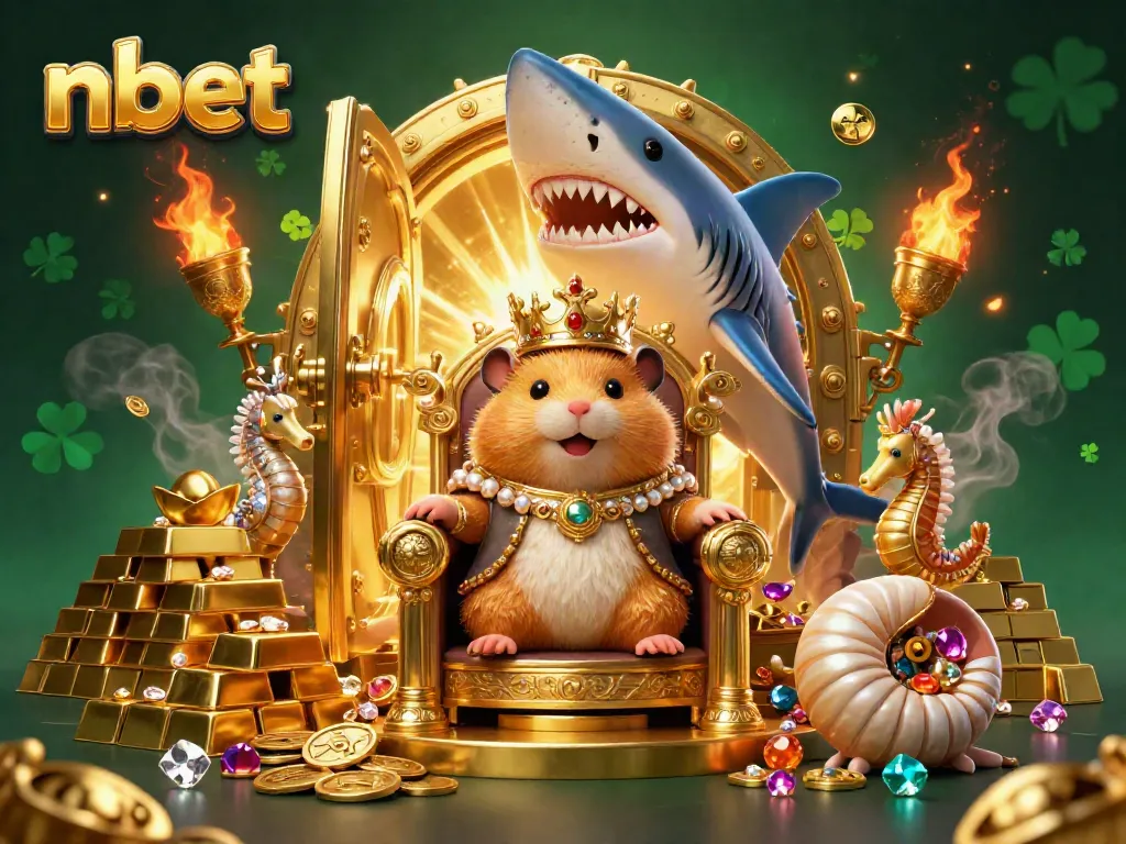Spin your luck with nbet’s vibrant 3D casino scene featuring treasure and royal characters.