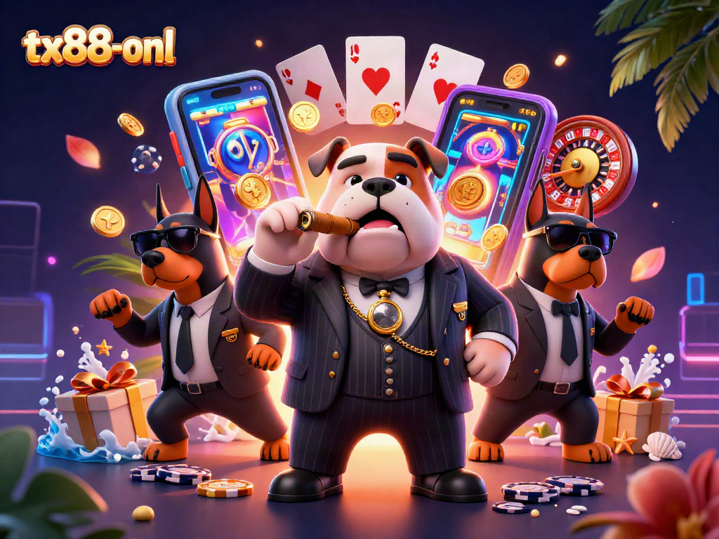 Experience thrilling slots at tx88-onl with a vibrant 3D casino scene.