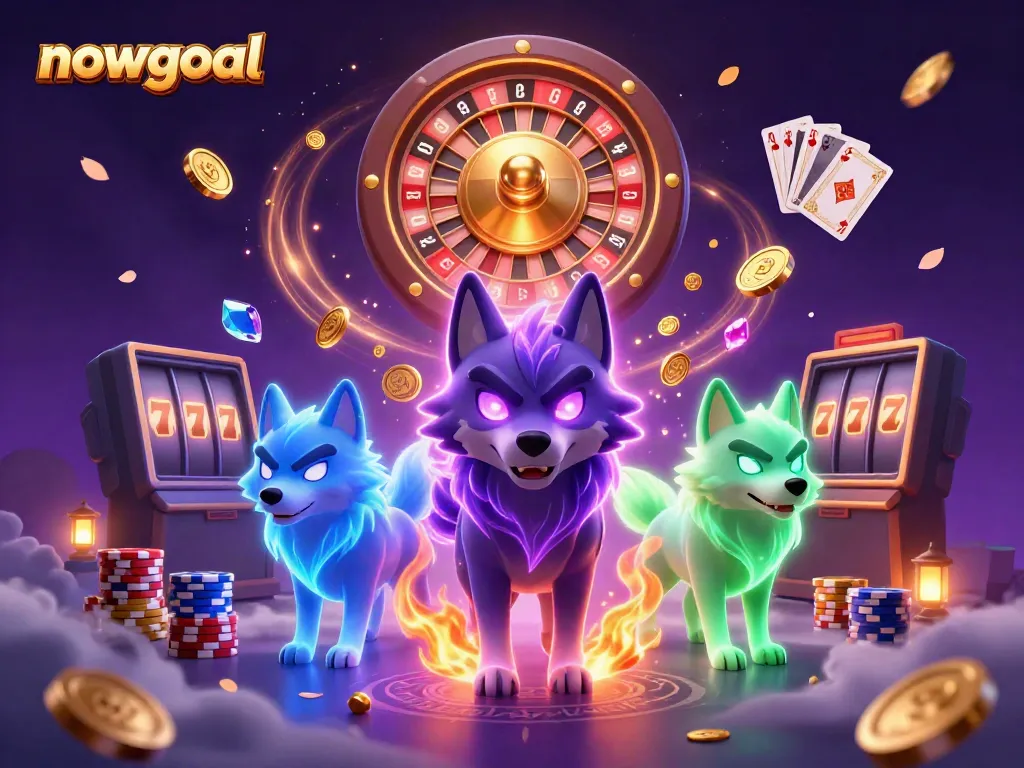 Engaging gaming experience at nowgoal showcasing fantasy wolves among casino elements.