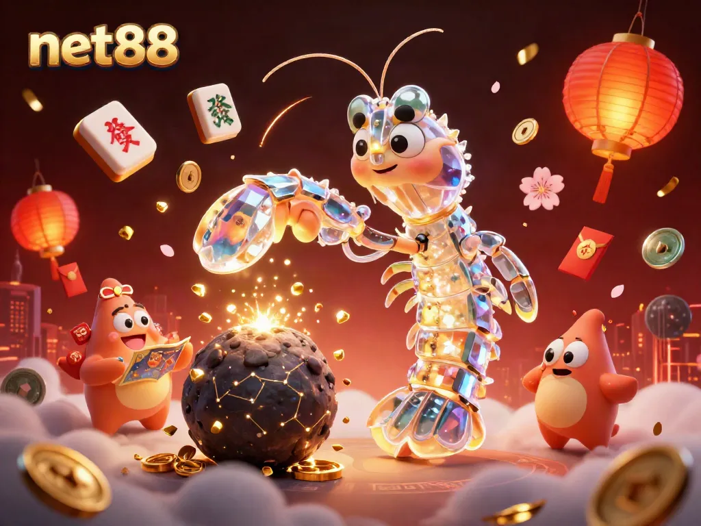 Engage with net88's thrilling casino environment featuring the galactic samurai in a vibrant scene of winning treasures.