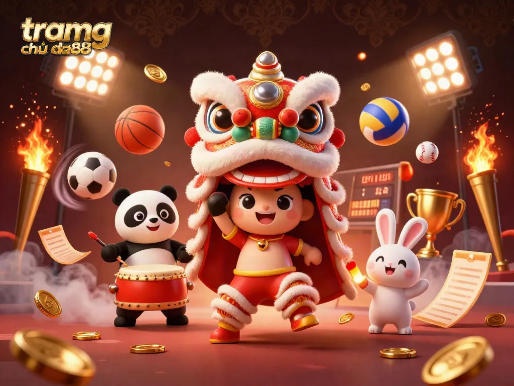 Experience thrilling moments with tramg chủ da88 in this vibrant 3D illustration showcasing action-packed sports betting excitement.