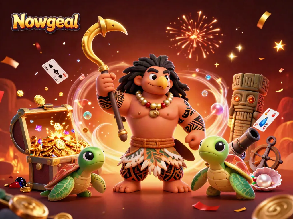 Experience dynamic betting action with Nowgoal's lively 3D scene featuring vibrant characters and energetic gambling elements.