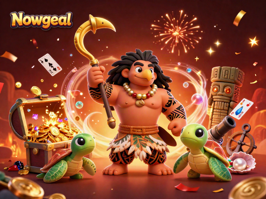 Experience dynamic betting action with Nowgoal's lively 3D scene featuring vibrant characters and energetic gambling elements.