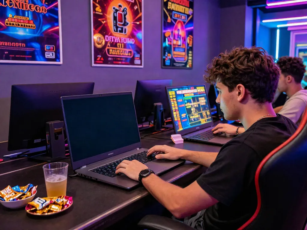 Player enjoying sites not on gamstop in a lively gaming environment
