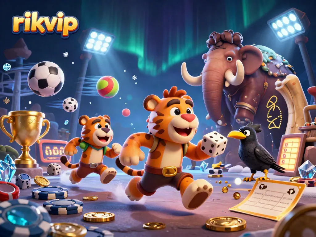 Bet on rikvip using unique gaming experiences with a caveman and sabertooth tiger duo in a dynamic scene.