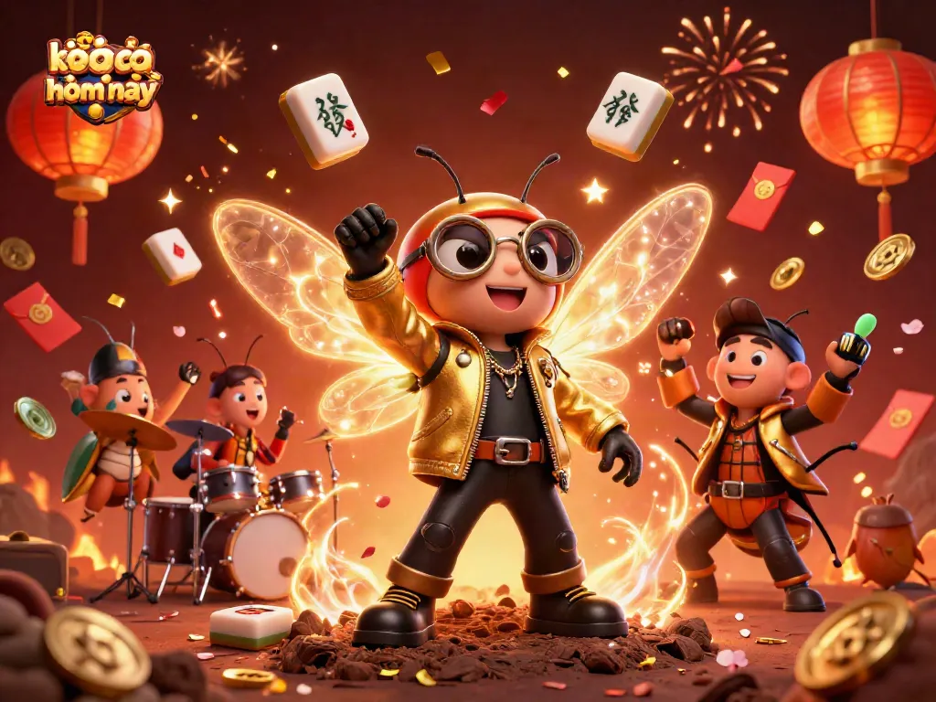 Experience kèo nhà cái hôm nay with dynamic 3D illustration showcasing vibrant casino-themed characters and elements.