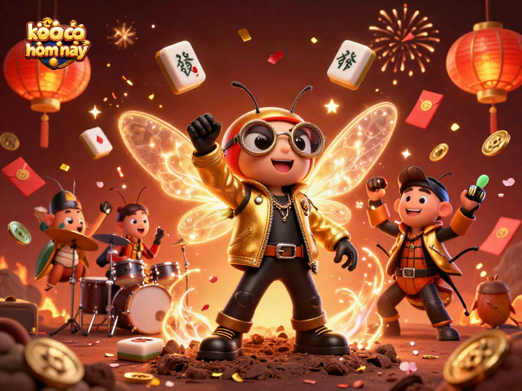 Experience kèo nhà cái hôm nay with dynamic 3D illustration showcasing vibrant casino-themed characters and elements.