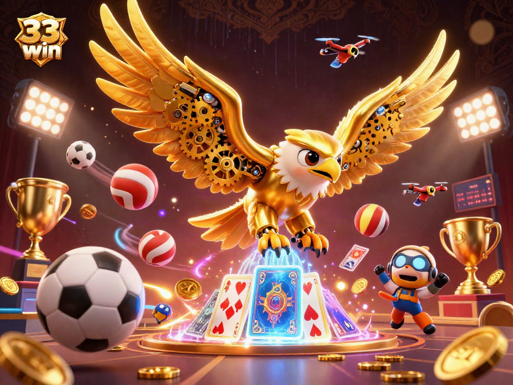 Experience thrilling moments at 33win with the golden eagle immersed in vibrant gaming action.