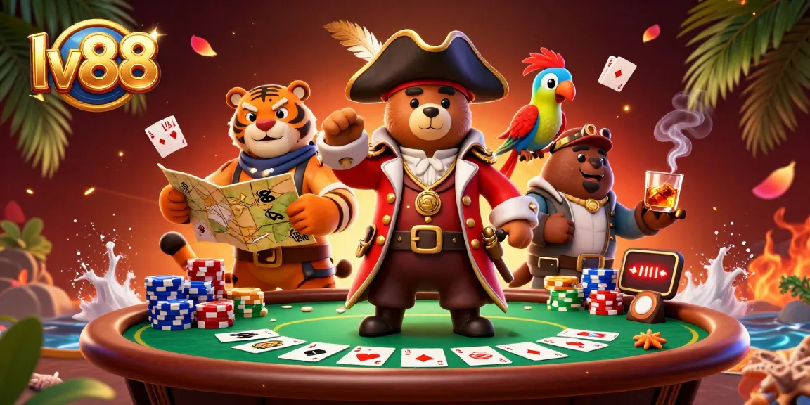 Experience thrilling gameplay at lv88 with a pirate captain, tiger first mate, and rich casino elements.