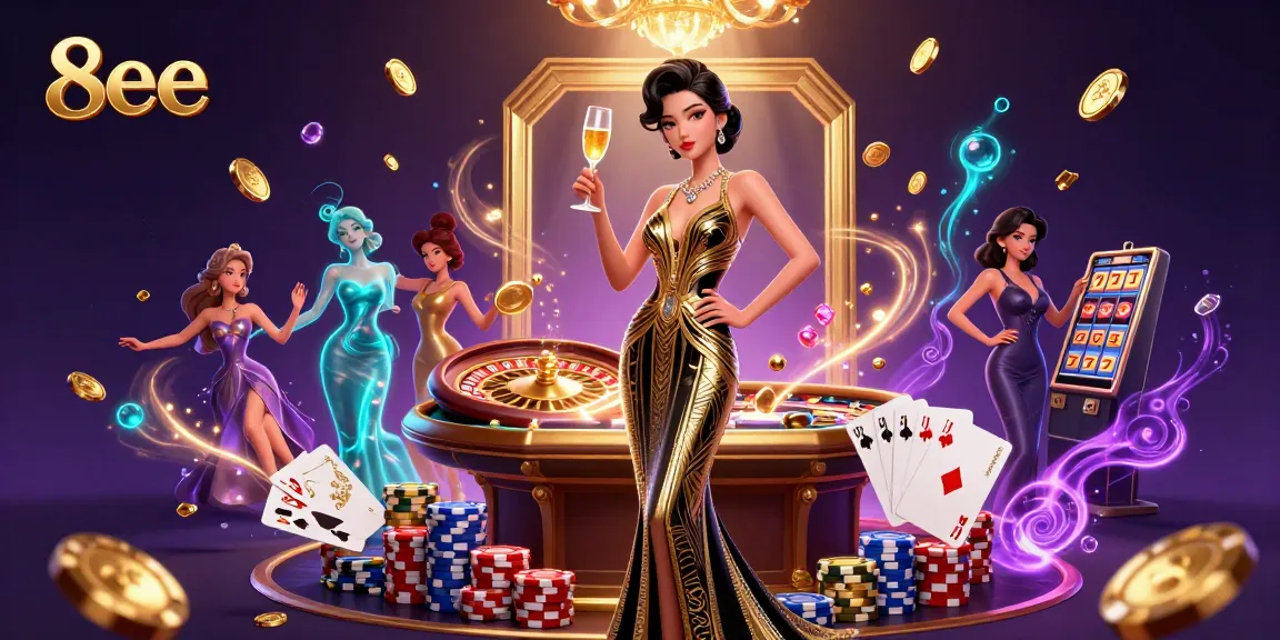 Win big with 8eee’s captivating casino experience featuring live roulette and sparkling coins.