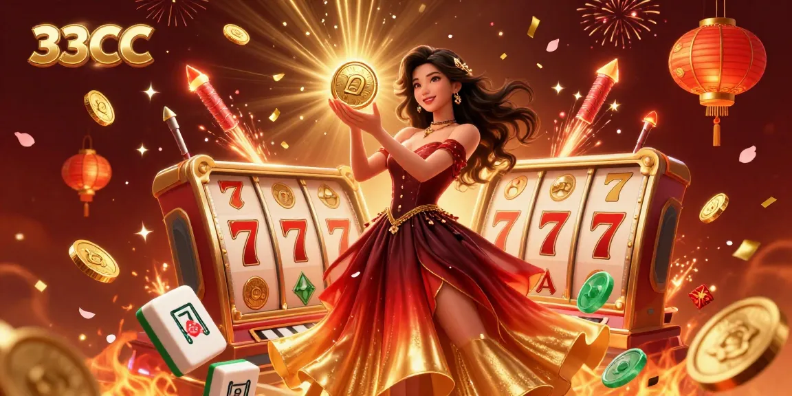 Experience the excitement at 33CC with a stunning casino illustration showcasing vibrant game elements.