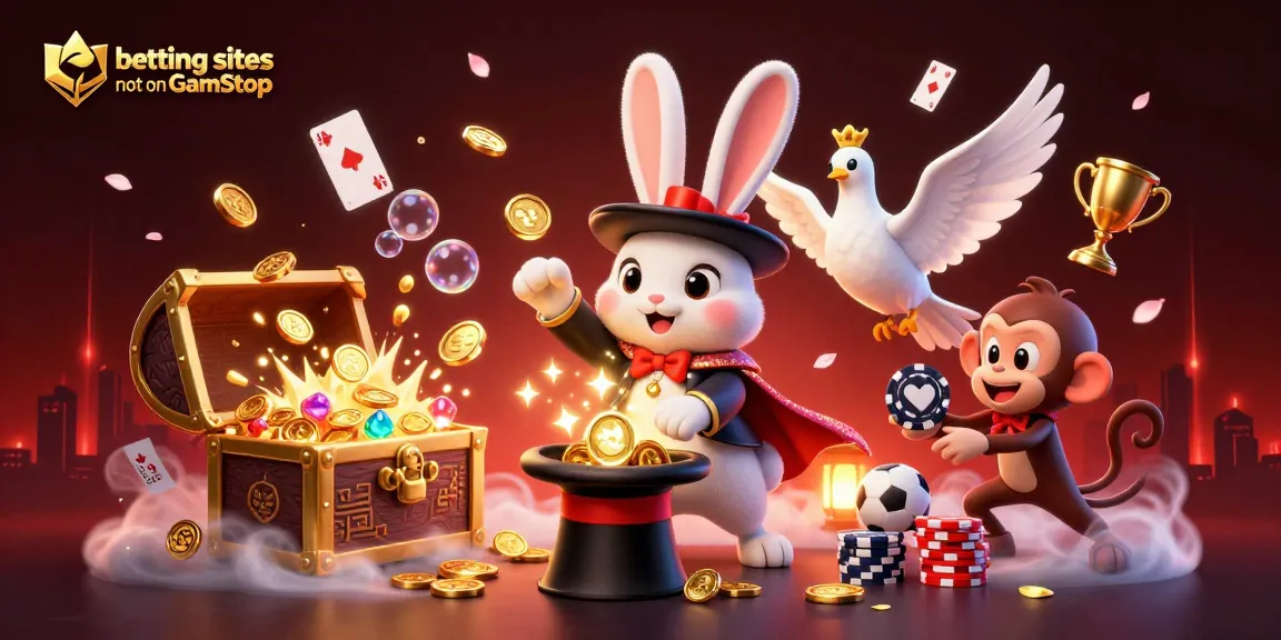 Engage with online gambling action at betting sites not on GamStop featuring vibrant characters and dynamic elements.