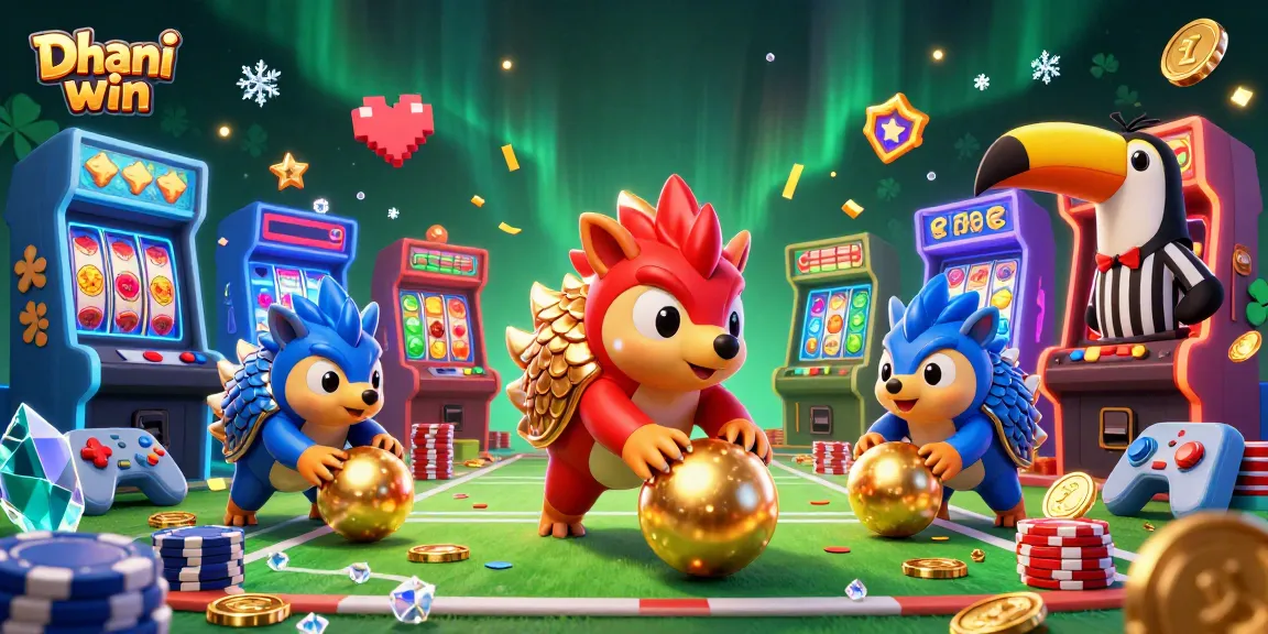 Dhani win casino scene featuring rival pangolins and vibrant gaming elements.
