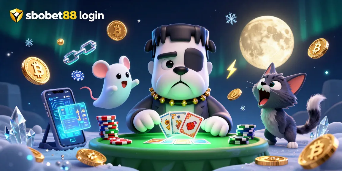 Engage with sbobet88 login at the online casino, featuring a masterfully crafted scene with dynamic gaming elements.