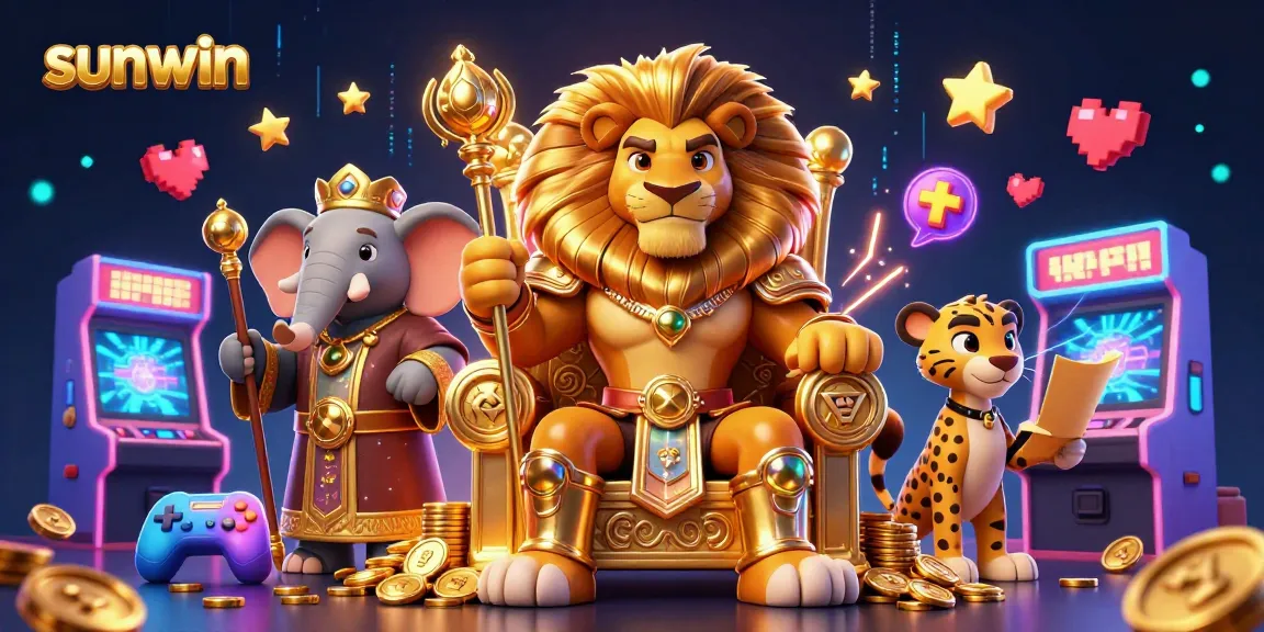 Experience exciting gameplay with sunwin's vibrant characters and casino elements in this dynamic illustration.