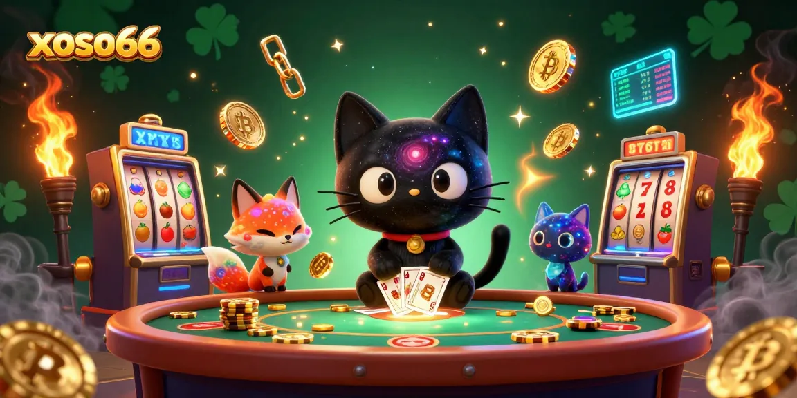 Xoso66 engages players at a cosmic casino with golden chips and dynamic slot reels in the heart of the universe.