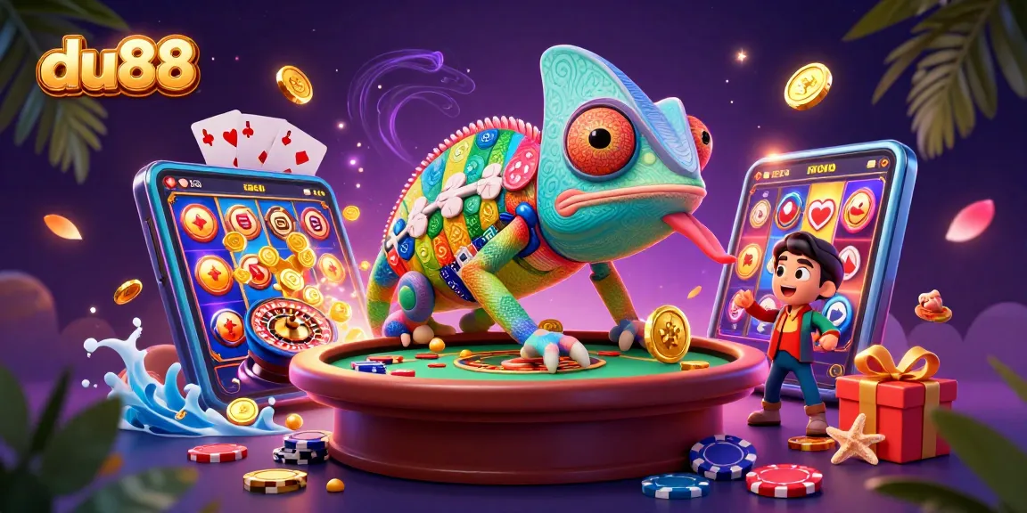 Experience thrilling gaming at du88 with an exciting 3D casino scene featuring rich animations and vibrant elements.