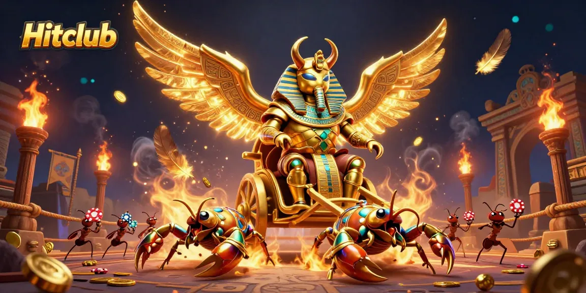 Hitclub players enjoy the excitement of the casino with golden beetles and scorpions.