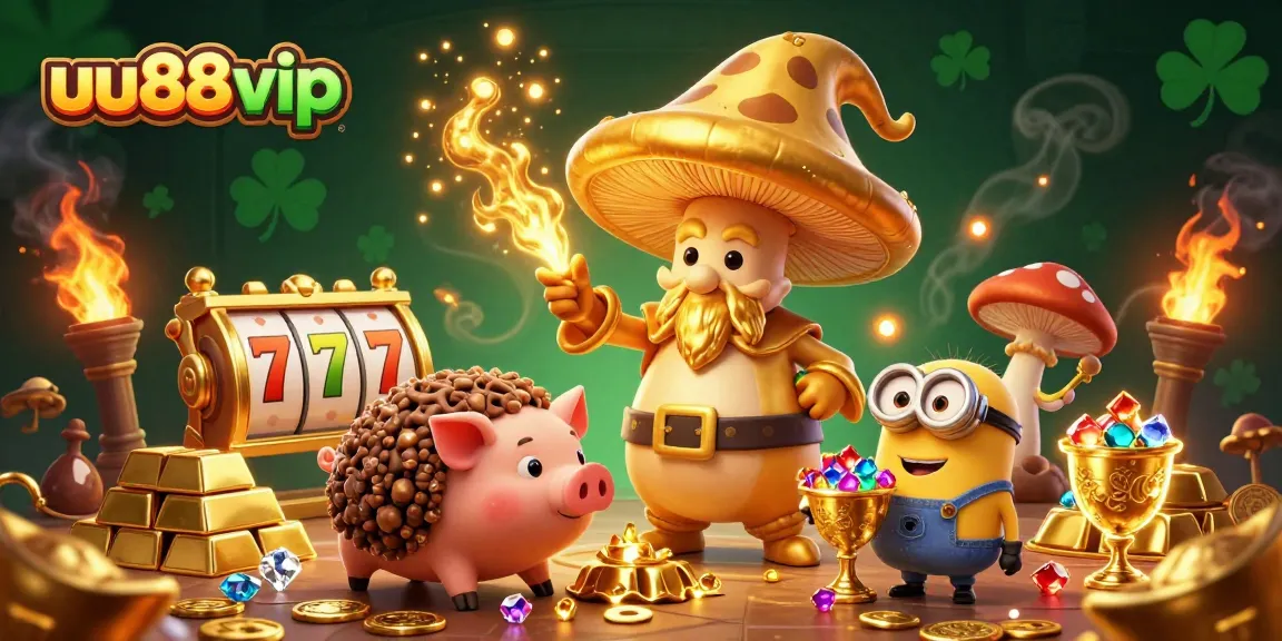 Experience golden winnings with uu88vip through a magical 3D illustration filled with treasure and excitement.
